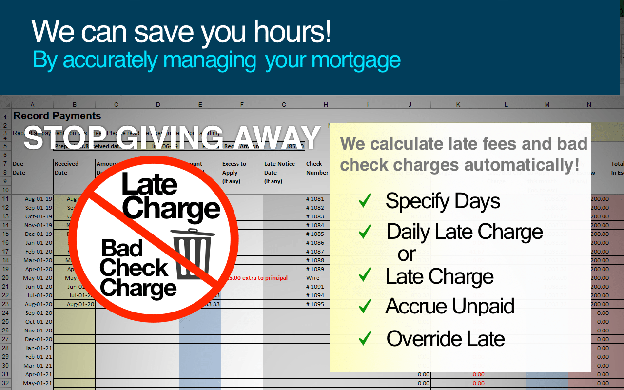 Stop giving away Late Charges and bad check charges. We can save you money by accruing unpaid Charges