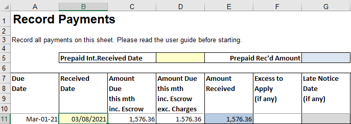 First payment increased because no prepaid interest entered