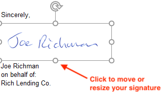 Position your signature image in your letter